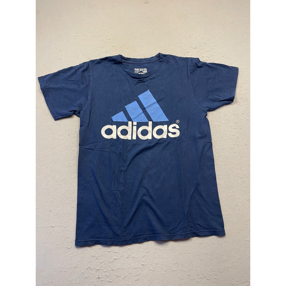 Adidas The Go-To Tee 100% Cotton Navy Blue Medium Mens
